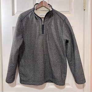 Orvis Quarter Zip Sweater Sherpa Lined Size Medium Winter Warm